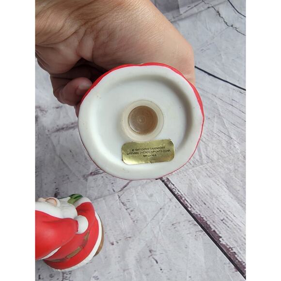 1987 Enesco Chris Davenport Santa Mrs Clause Salt & Pepper Holding S & P Letter - Picture 11 of 11